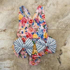 Mudpie floral Swimsuit 3T